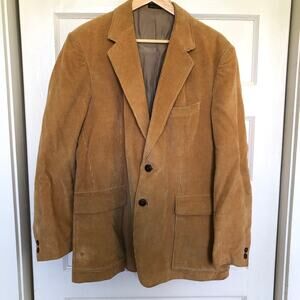 Vintage 70s Monsieur Lauro Corduroy Blazer Sport Coat R-46 Tan Academia Grandpa